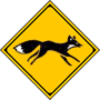 動物が飛び出すおそれあり　狐（きつね） | 警戒標識