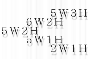「5W3H」、「6W2H」、「5W2H」、「5W1H」 || image