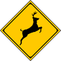 動物が飛び出すおそれあり　鹿（しか） | 警戒標識