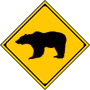 動物が飛び出すおそれあり　熊（くま） | 警戒標識