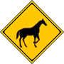 動物が飛び出すおそれあり　馬（うま） | 警戒標識